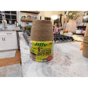 Jiffy 5" Diameter Organic Seed Starting Biodegradable Peat Pots,  6 Pack